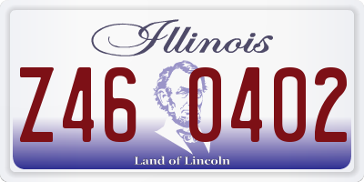 IL license plate Z460402