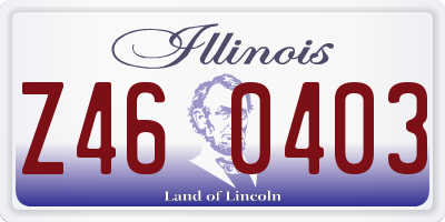 IL license plate Z460403