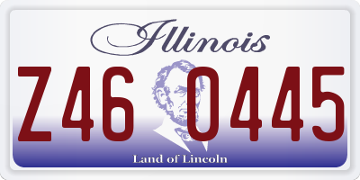 IL license plate Z460445