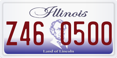 IL license plate Z460500