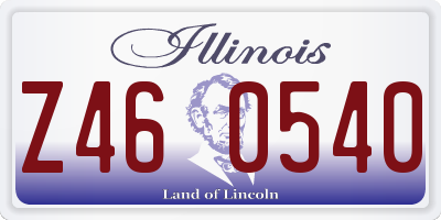 IL license plate Z460540