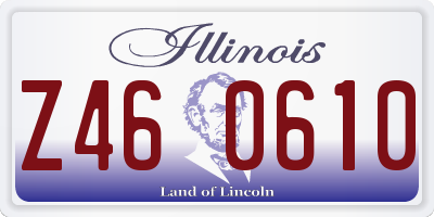 IL license plate Z460610