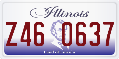 IL license plate Z460637