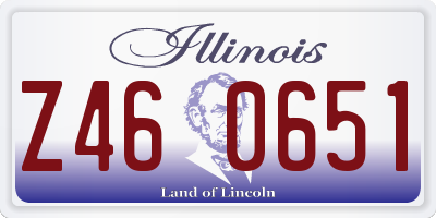 IL license plate Z460651