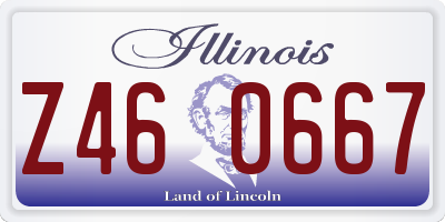 IL license plate Z460667