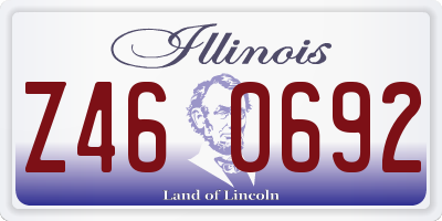 IL license plate Z460692