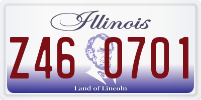 IL license plate Z460701