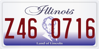 IL license plate Z460716