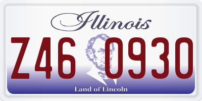 IL license plate Z460930