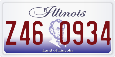 IL license plate Z460934