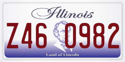 IL license plate Z460982