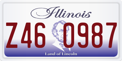 IL license plate Z460987
