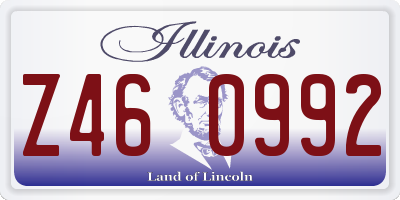 IL license plate Z460992