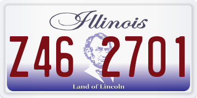 IL license plate Z462701