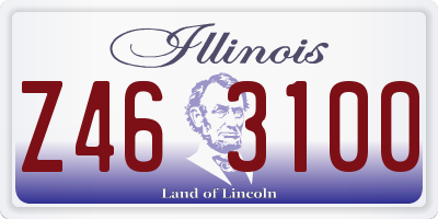 IL license plate Z463100