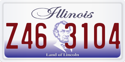 IL license plate Z463104