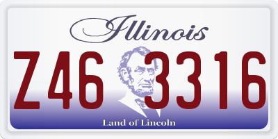 IL license plate Z463316