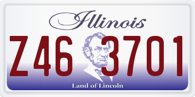 IL license plate Z463701