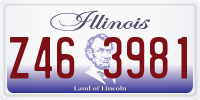 IL license plate Z463981