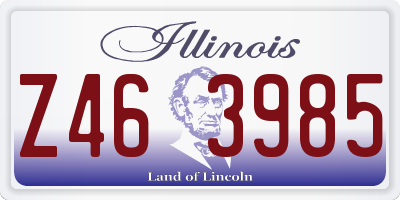 IL license plate Z463985