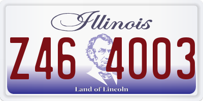 IL license plate Z464003