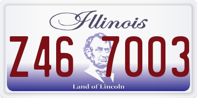 IL license plate Z467003