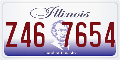 IL license plate Z467654