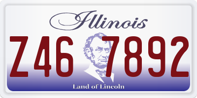 IL license plate Z467892