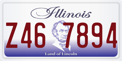 IL license plate Z467894