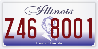 IL license plate Z468001