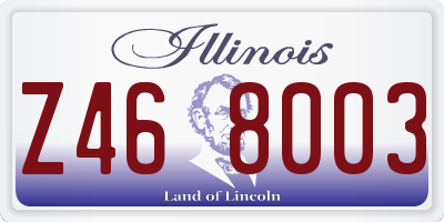 IL license plate Z468003