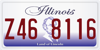 IL license plate Z468116
