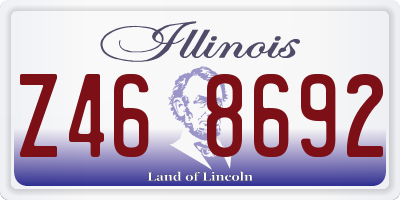 IL license plate Z468692