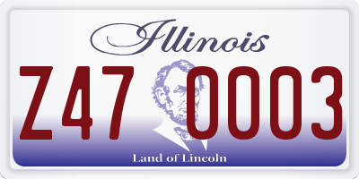 IL license plate Z470003