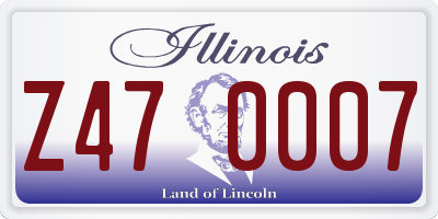 IL license plate Z470007