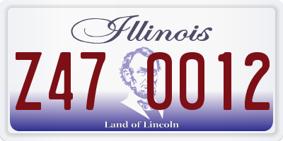 IL license plate Z470012