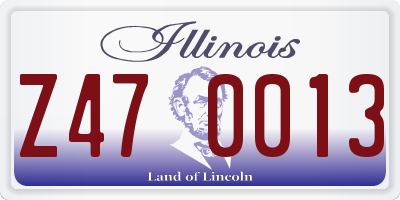 IL license plate Z470013