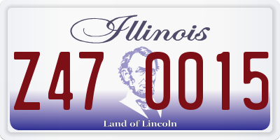 IL license plate Z470015