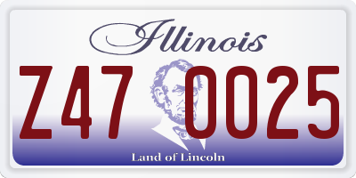 IL license plate Z470025