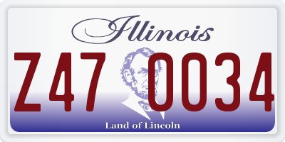 IL license plate Z470034