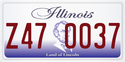 IL license plate Z470037