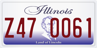 IL license plate Z470061
