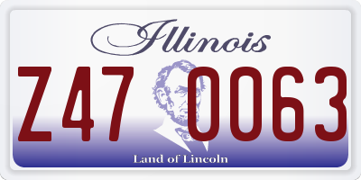 IL license plate Z470063