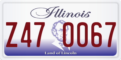 IL license plate Z470067