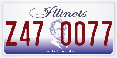 IL license plate Z470077