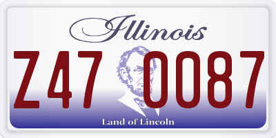 IL license plate Z470087