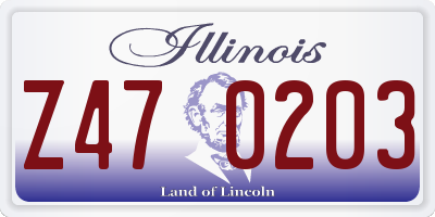 IL license plate Z470203