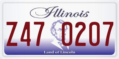 IL license plate Z470207