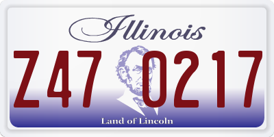 IL license plate Z470217