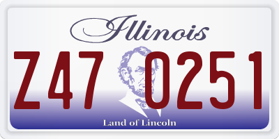 IL license plate Z470251